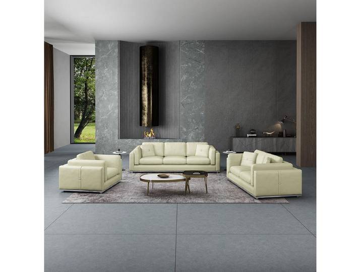Xlmoebel 3-Sitzer Zeitgemäßes Sofa aus hochwertigem Echtleder in dezentem Design, 3-Sitzer, Hergestellt in Europa