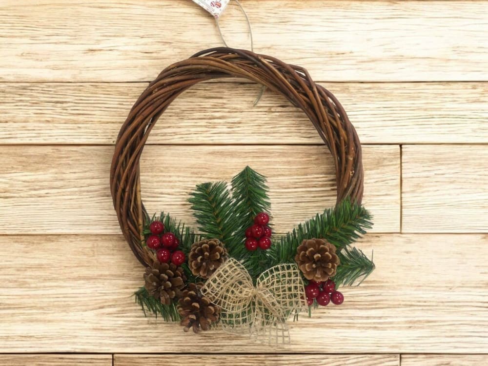 Dmora Décoration de noël verte et marron 30x30 h3 cm Vert 30x3x30cm