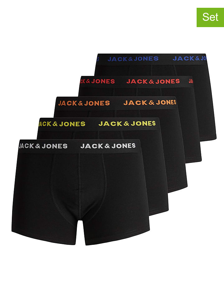Jack & Jones 5er-Set: Boxershorts in Schwarz - S