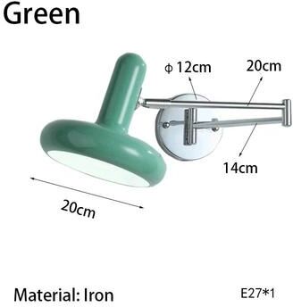 Uplifted Goods Nordic Modern Retractable Wall Lamp For Bedroom And Workspace green 220v