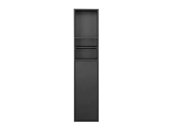 YDHFCD Dusch Nische Eingebaut Wand Regal Aufbewahrung Platzsparend, mehrstufige Aufbewahrung, wasserfest, leicht zu reinigen(Black,80x18x12.5cm)