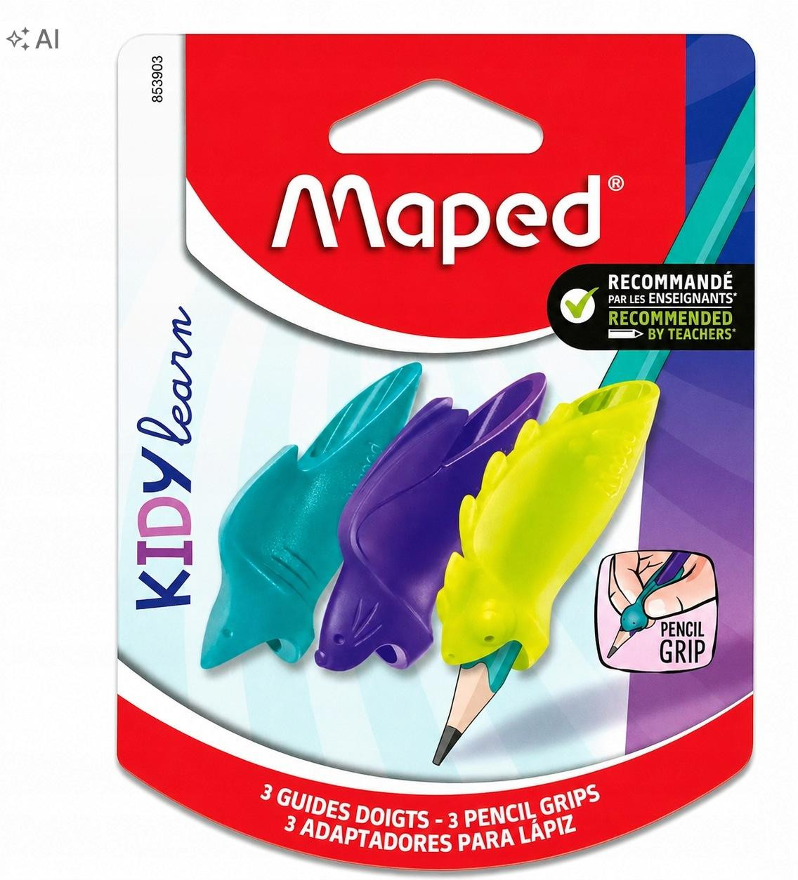 Maped KIDY LEARN Schreiblernhulp, 3 stuks, farbsortiert
