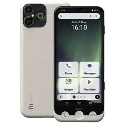Doro Aurora A30 bone (128 GB, Black, White, 6.10", Dual SIM, 4G), Smartphone, Weiss