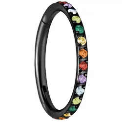 Titan Segmentring Clicker EINGEFASSTE BUNTE KRISTALLE