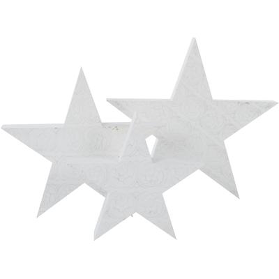 Dekostern "Weihnachtsstern, Rudolph, Weihnachtsdeko", weiß, Holzwerkstoff, MYFLAIR MÖBEL & ACCESSOIRES, Dekosterne, aus Holz, in drei verschiedenen Größen