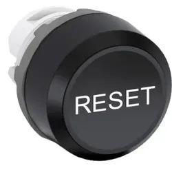 ABB MP1-7156 Leuchtdrucktaster besch, schwarz, flach-tastend, Frontring Kunststoff schwarz, Text weiss: -RESET-, beleuchtbar 1SFA611100R7156
