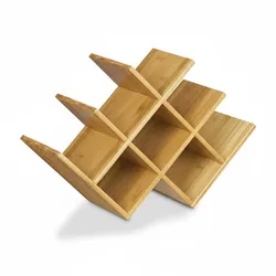 Relaxdays Weinregal Bambus, HxBxT:31,5x47x16,5cm, Flaschenhalter für 8 Flaschen, Holz Weinflaschenregal, natur