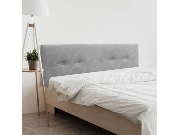 DHOME Kunstleder oder Stoff Kopfteil Acualine Pro DUAL geteilt in 2 Teile High-End gepolstertes Kopfteil gepolstertes Kopfteil (Stoff Grau, 180cm Dual (Betten 180/190))