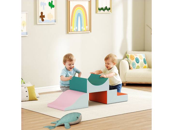 AIYAPLAY Blocs d'Escalade Similicuir Mousse Gris Clair (3 Pièces)