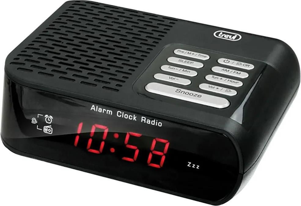Trevi RC 827 D Digitale Klok met AM/FM Radio, Rood en Zwart, Netstroom