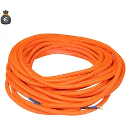 Alcapower Textilkabel Rund 2x0,75 mm2 10m Ring, orangefarbenes Gewebe für Elektroinstallationen.