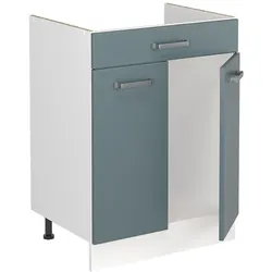 Vicco, Regal, Spülenunterschrank R-Line, Blau-Grau/Weiss, 60 cm ohne Arbeitsplatte