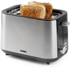 Domo Toaster DO966T, mit 7 Röststufen & Auftaufunktion, silber, 900 W, Kunststoff, mit Brötchenaufsatz, für 2 Scheiben