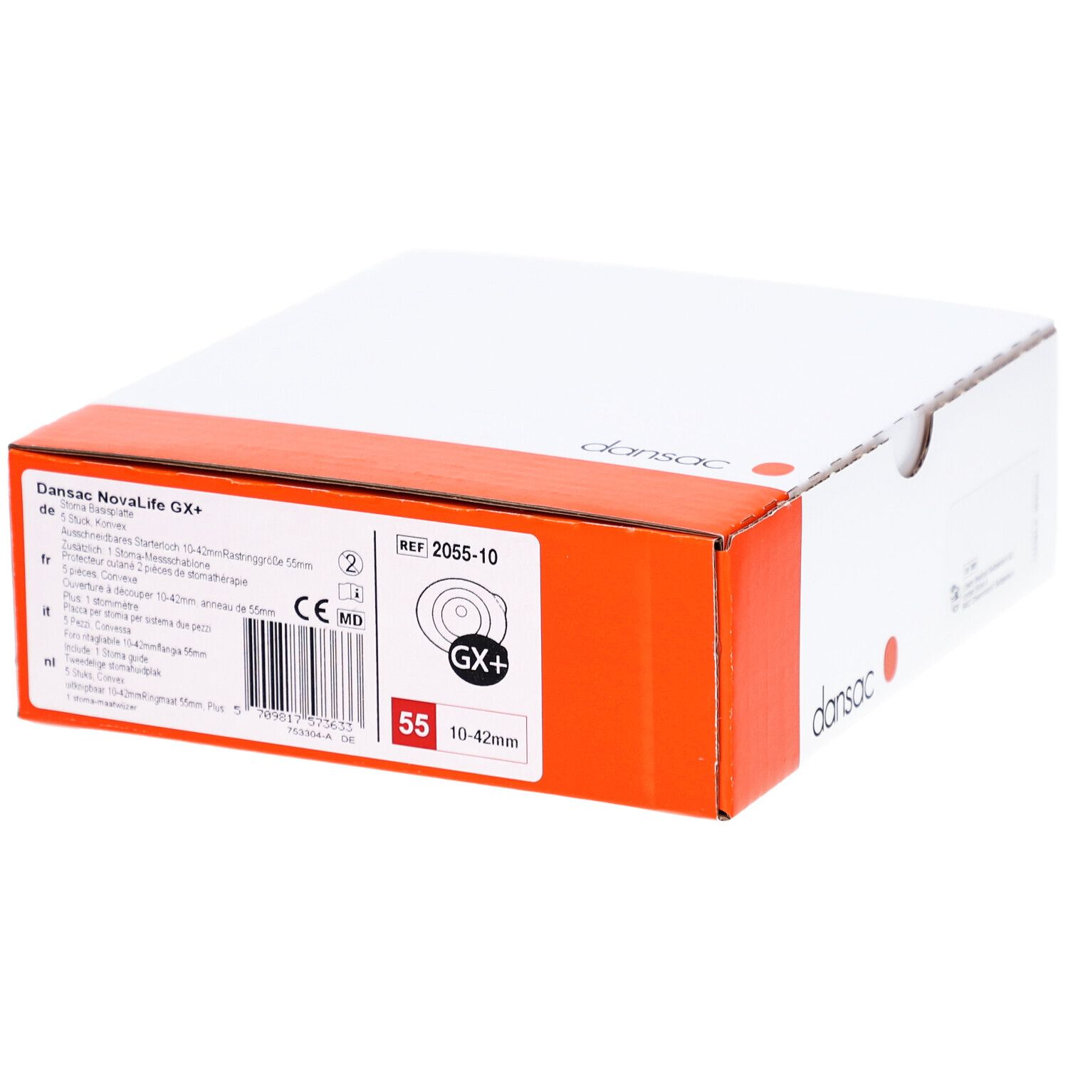 Dansac NL2 Basisplatte GX+Conv 10-42mm Rr55 5 Stk St Bandage(s)