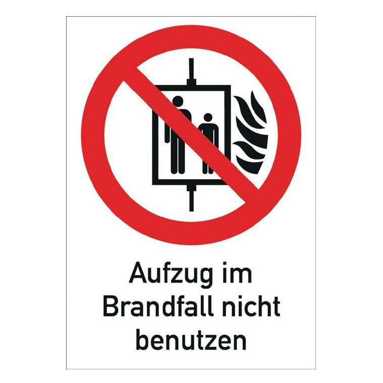 HP Autozubehör Verbotszeichen ASR A1.3/DIN EN ISO 7010 Aufzug im Brandfall nicht benutzen Folie (3000277612)
