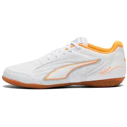 PUMA Truco IV Hallen-Fußballschuhe Kinder 01 - PUMA white/orange glow/vibrant silver 35