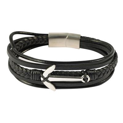 Kettenanhänger ADELIA´S "Anhänger – Gravuranhänger aus Leder", schwarz, Schmuckanhänger, Herren, Leder, Kettenanhänger, Perfekt als Geschenk zum einen besonderen Tag