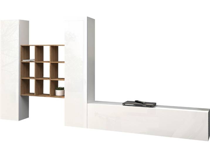 Wohnwand, Spanplatte, Anthrazit, 320×180×30 cm, Kastenmöbel-Set, Klassisch-Modern, Inosign