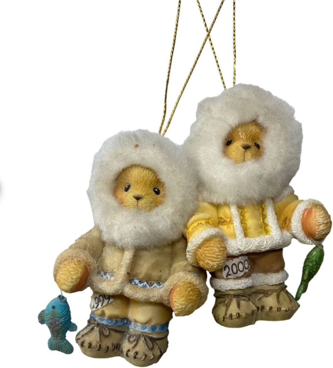 Cherished Teddies Eskimo met vis decoratief beeldje