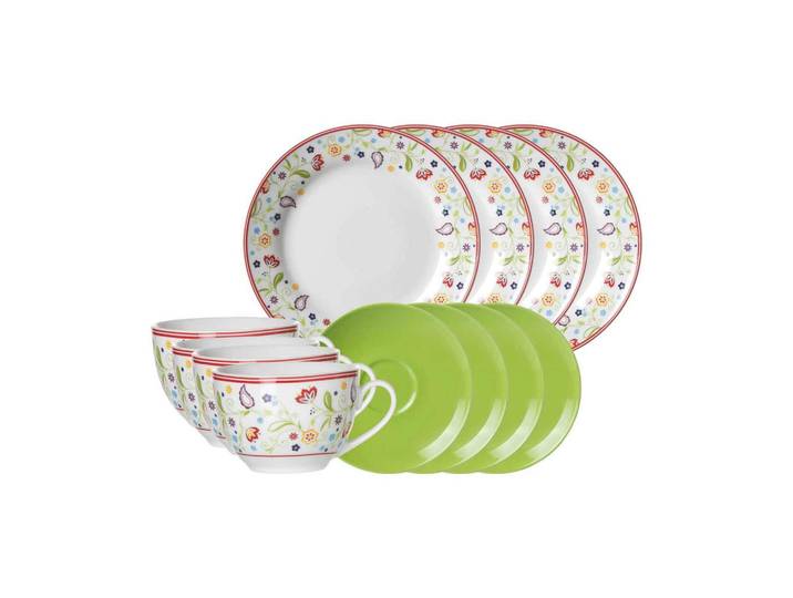 Ritzenhoff Breker Kaffeeservice Shanti Doppio bunt 12-tlg., Mehrfarbig, Keramik, 12-teilig, 2x2x2 cm, Geschirr, Geschirrsets, Kaffeeservice