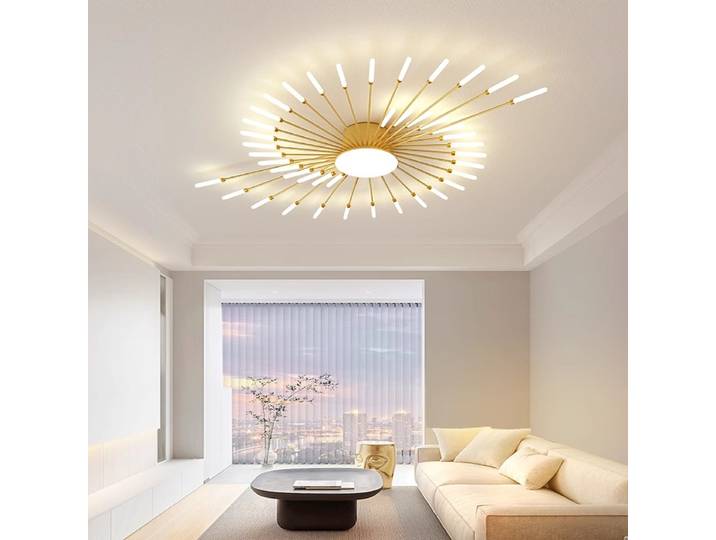 Plafonnier Led créatif moderne or noir plafond en métal lustre éclairage salon chambre décoration de la maison plafonnier