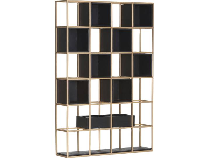 Regal GUTMANN FACTORY Porto , schwarz, B:108cm H:160cm T:25cm, Regale, Raumteiler-Regal Büroregal Standregal