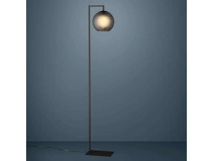Lampadaire 25 x 25 x 172cm Argenté Acier laqué Verre clair E27