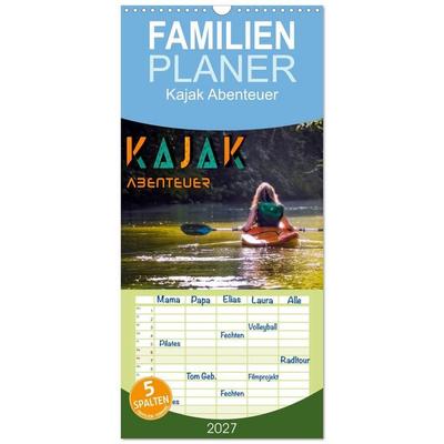 Familienplaner 2027 - Kajak Abenteuer mit 5 Spalten (Wandkalender, 21 x 45 cm) CALVENDO