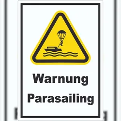 HB-Druck Aufkleber Warnung Parasailing A1 (594x841mm)