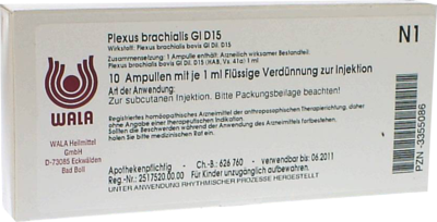 WALA Heilmittel GmbH PLEXUS BRACHIALIS GL D 15 Ampullen 10X1 ml 03355086