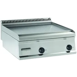 KBS Gastrotechnik Gas-Grillplatte glatt hartverchromt mit 2 Heizzonen Tischgerät