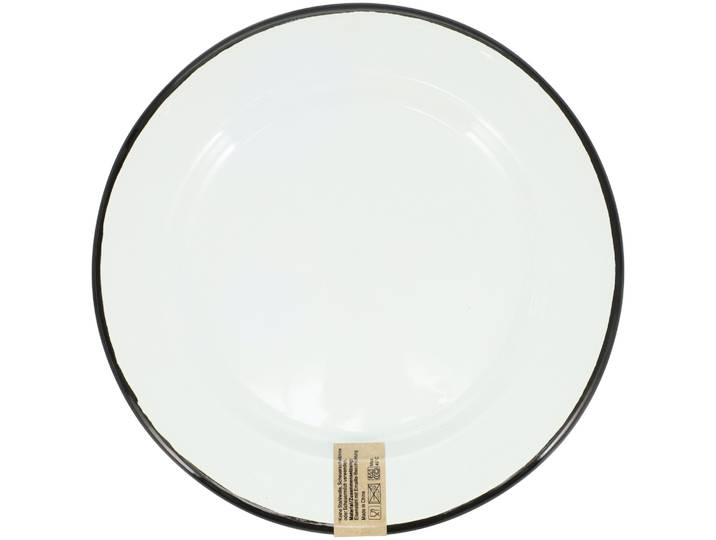 À Table! Teller schwarz 20.5cm, aus Eisenstahl mit Emaille-Beschichtung