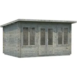 Palmako Gartenhaus Lisa 11,5 m2 - 34 mm Grau tauchimprägniert