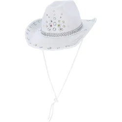 Smiffys WESTERN White Rhinestone Cowboy Hat für Unisex