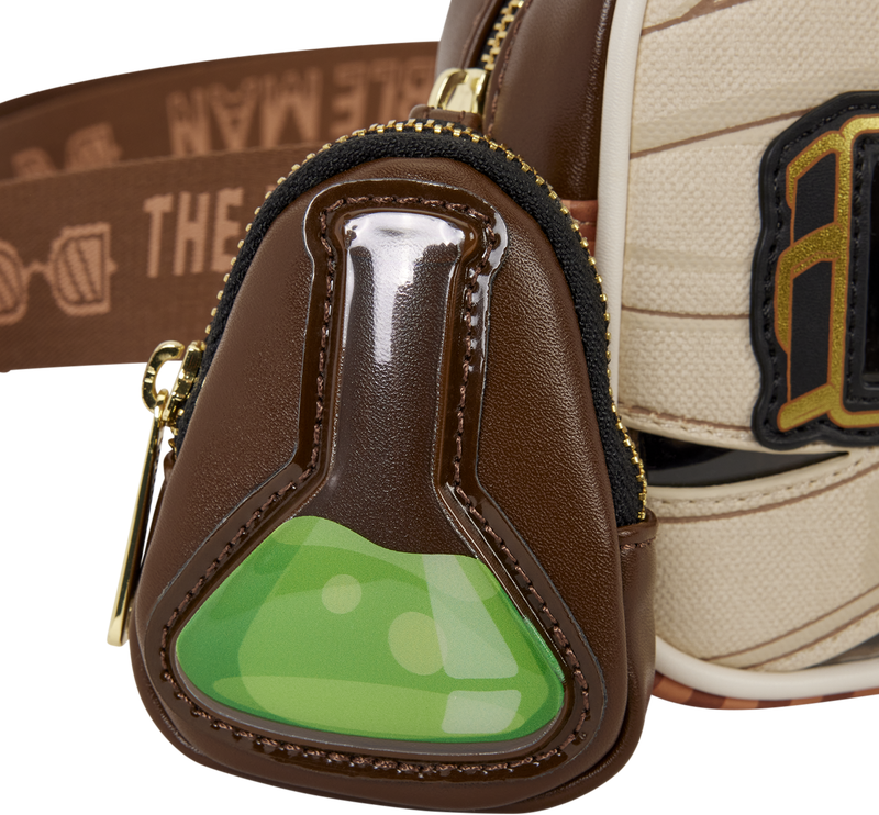 Loungefly Universal Monsters Invisible Man Sling Crossbody Bag - Officially Licensed, Adjustable Strap, Gold Foil Details, 19 cm x 12.7 cm x 6.3 cm