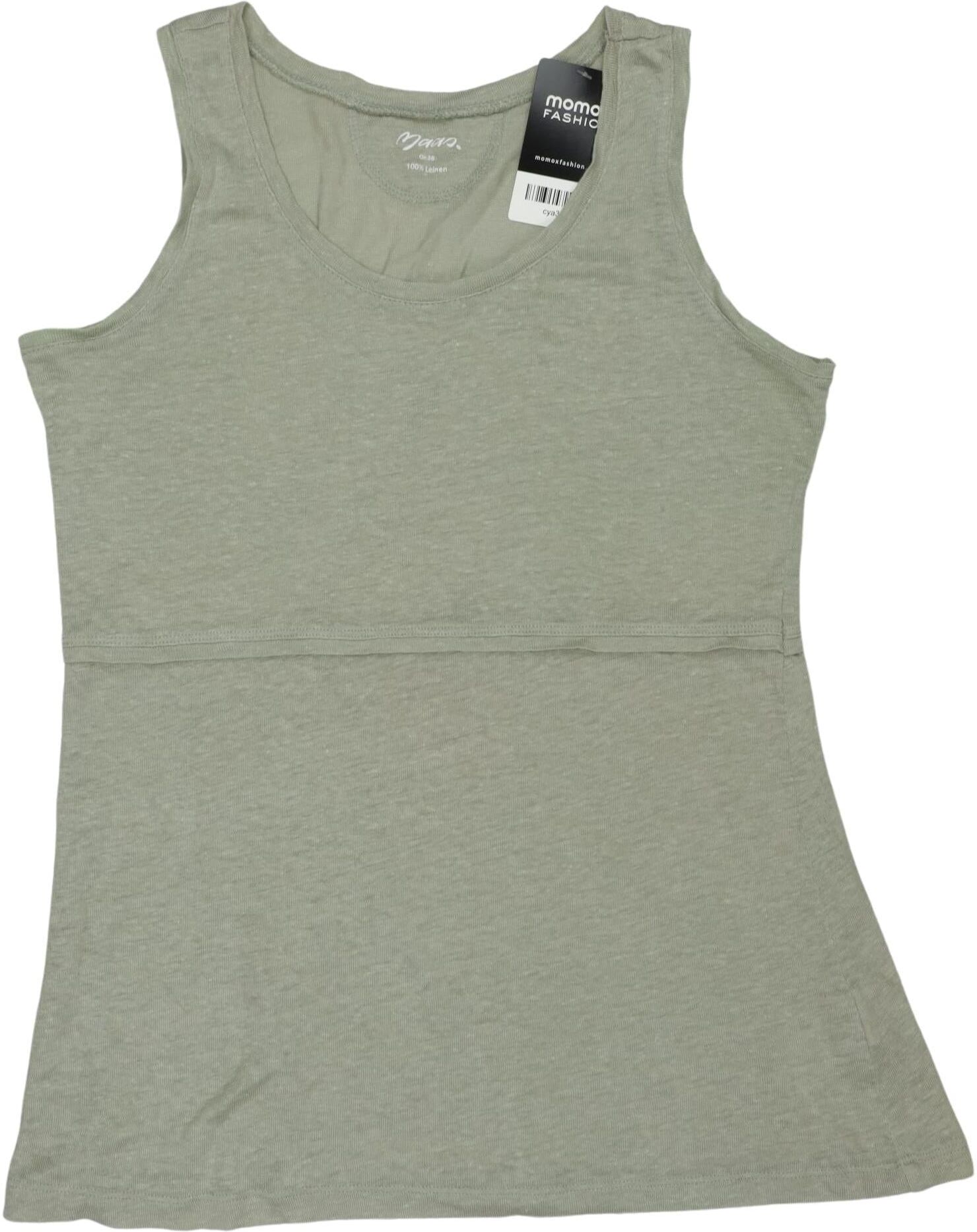Maas Damen Top, Hellgrün, Gr. EU 38, Leinen - Second Hand