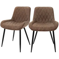 ESSZIMMERSTUHL Samt Braun 2er Set