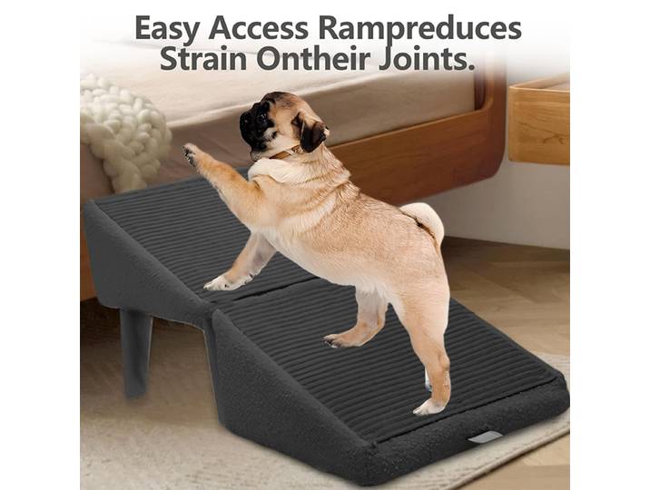 Nouvelle rampe d'accès 2-en-1 convertible en bois pour chien, marchepied domestique, ottoman pliable antidérapant, rampe pour chien