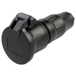 SiRoX® Profi Schutzkontakt-Kupplung mit Klappdeckel, Vollgummi, IP54, schwarz 802.511.01