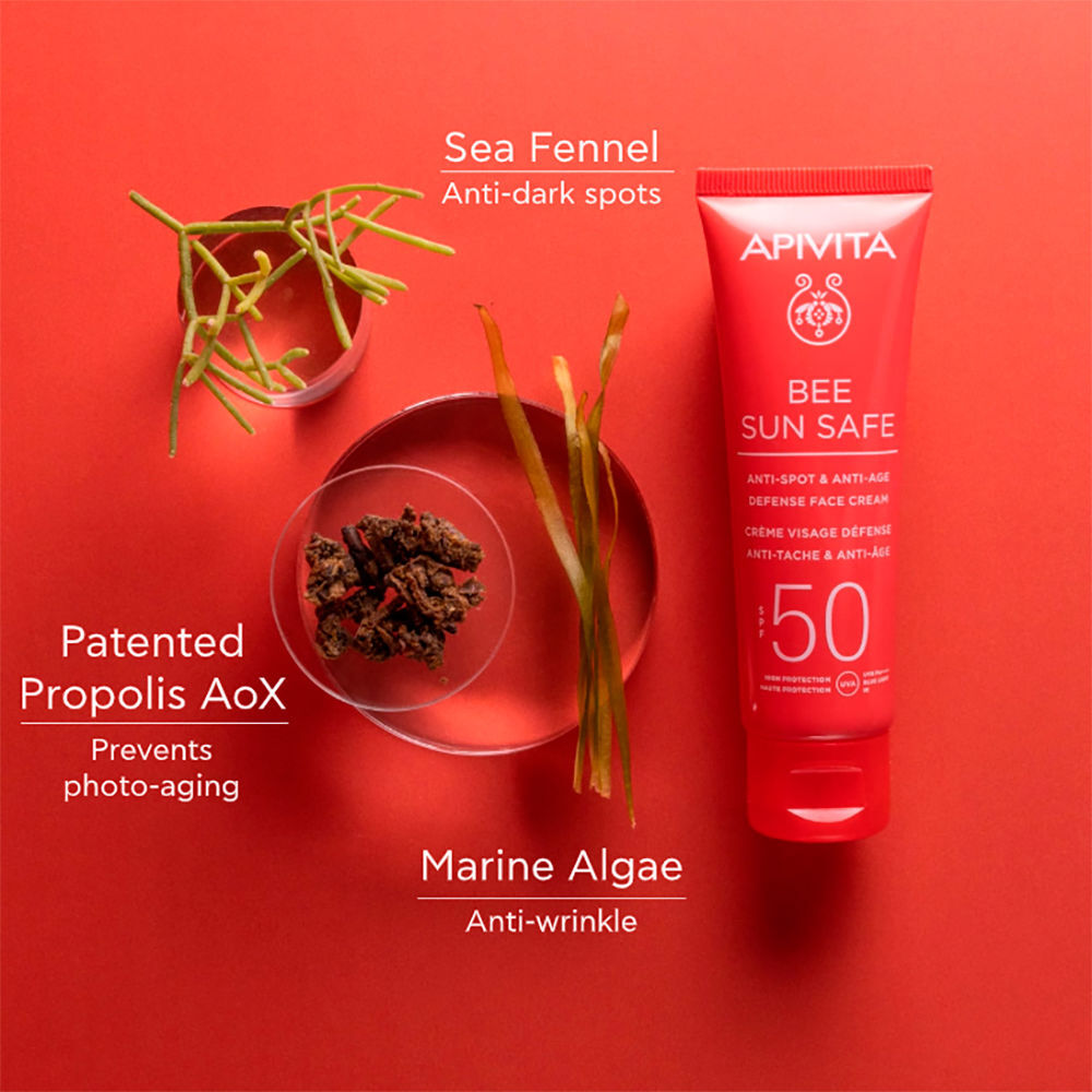 Apivita Bee Sun Safe Crème Visage Anti-Âge et Anti-Taches Spf 50 50 ml