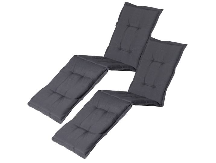 Liegen-Auflage 2er-Set, weiche und komfortable Polsterauflagen, grau, 200 x 65 cm