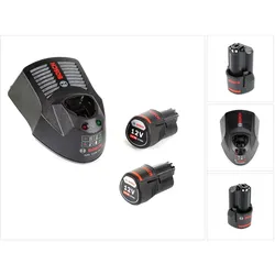 Bosch Professional, Werkzeugakku + Ladegerät, Starter-Set (12 V)