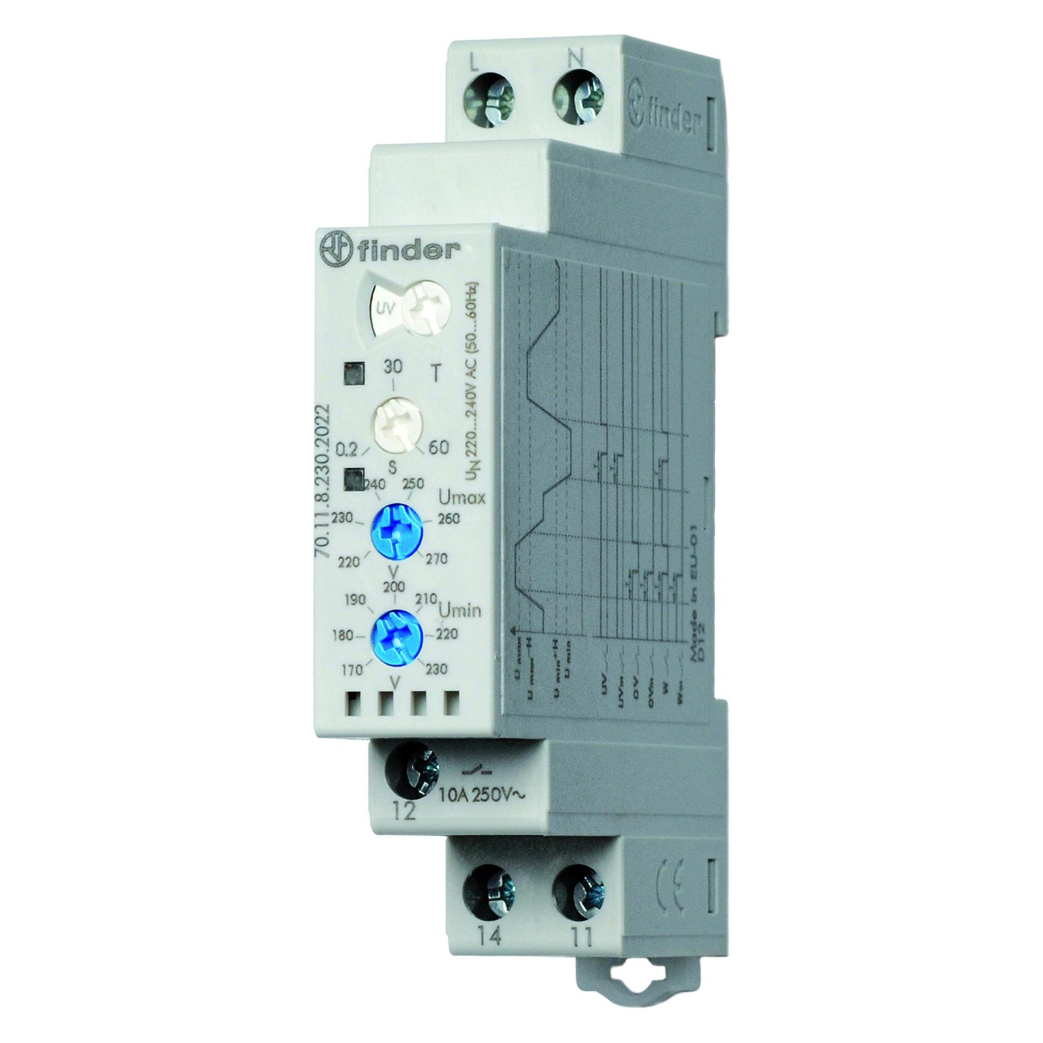Finder Voltage monitoring relay 220-240V ac,1P (70.11.8.230.2022)