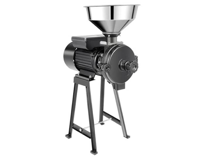 Bepritm Elektrische Getreidemühle, 1500 W, kommerzielle Maismehlmühle mit Trichter, Gewürzfütterungsmühlen für Reis, Getreide und Futtermittelverarbeitung (Schwarz, 110 V)