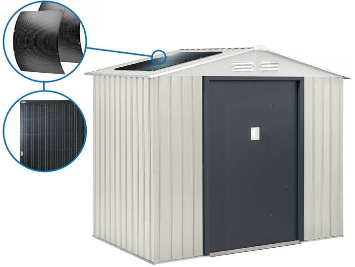 Abri de jardin métal Nebraska - 4,07m² avec panneaux solaires