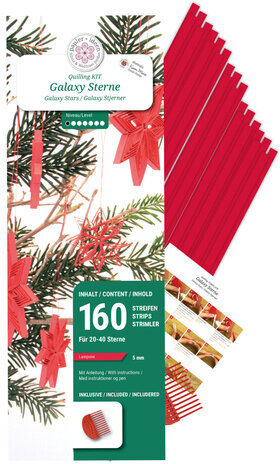 Quilling-Set "Galaxy Stars", rot, für 20–40 Sterne