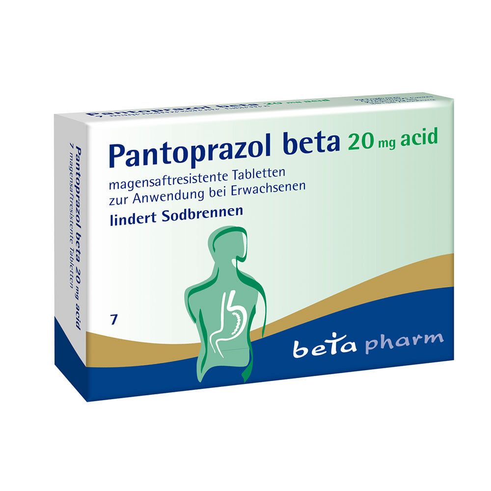 Pantoprazol beta 20 mg acid magensaftres.Tabletten 7 St Tabletten magensaftresistent