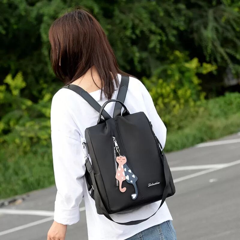 INF Sac à dos élégant de mode coréenne pour femmes Le noir