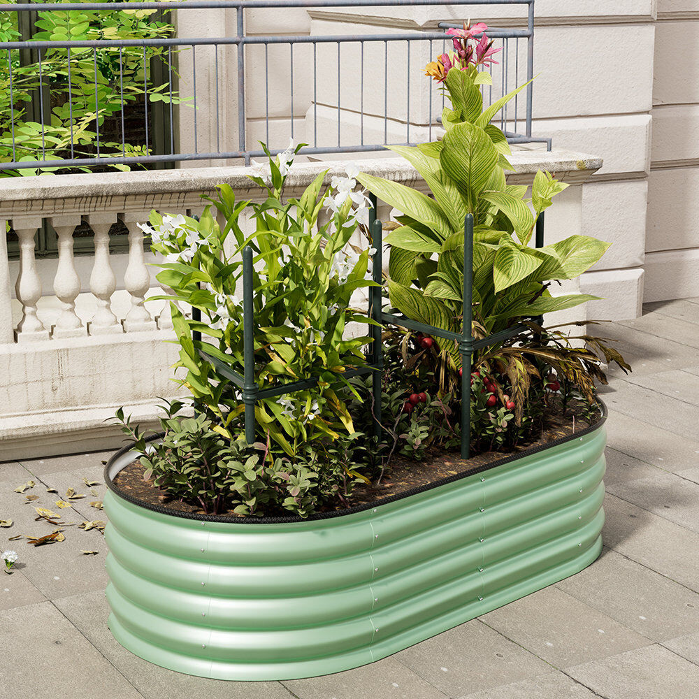 Dakota Fields Outdoor Raised Garden Bed Silver 42cm H x 160cm W x 80cm D