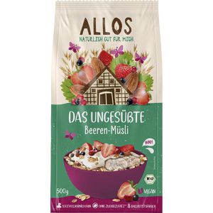 Allos Müsli Das Ungesüßte Beeren-Müsli, BIO, ohne Zuckerzusatz, 500g